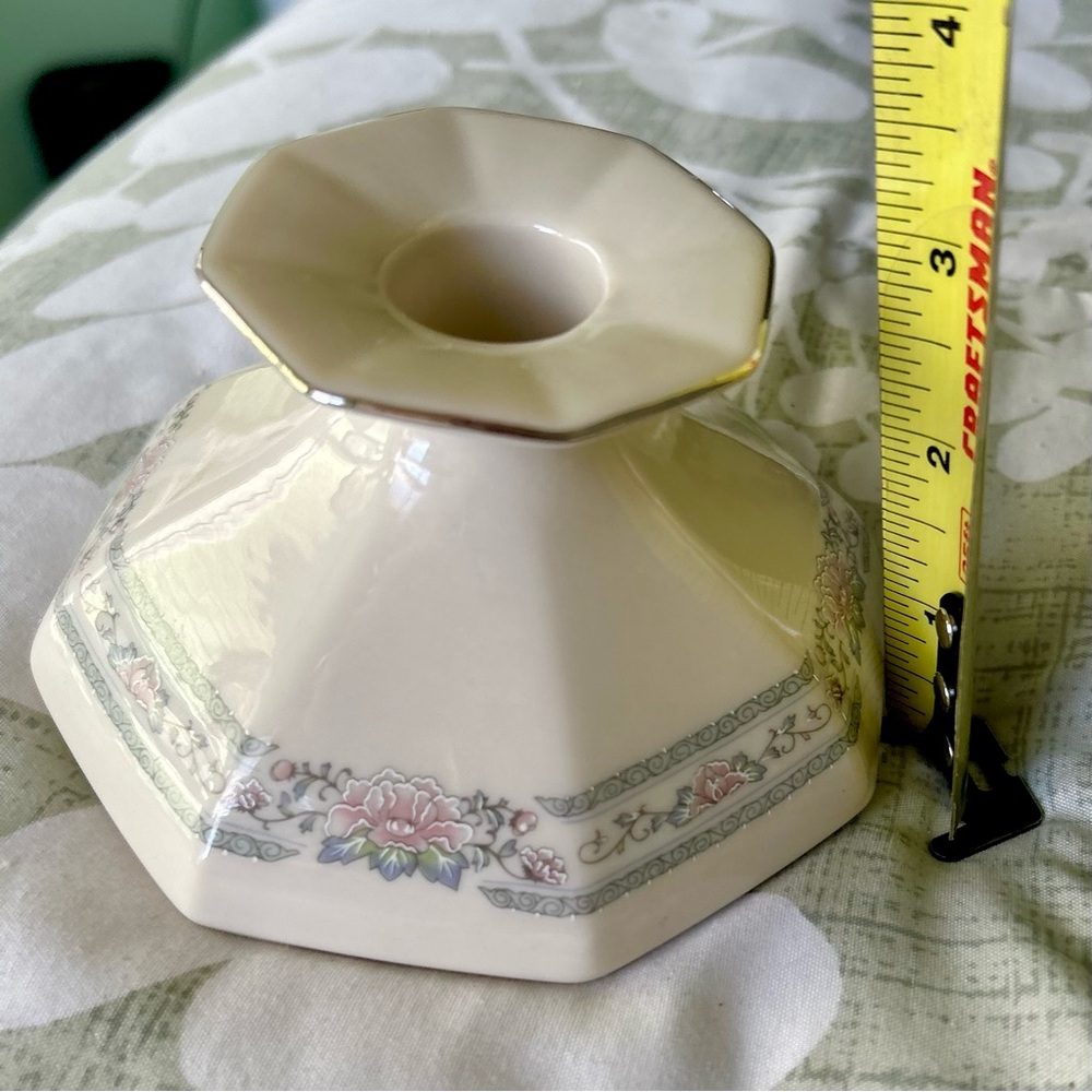 VTG Lenox Dainty Elegant Floral Porcelain Candlestick Holder Luxury Decor Art - Picture 9 of 11